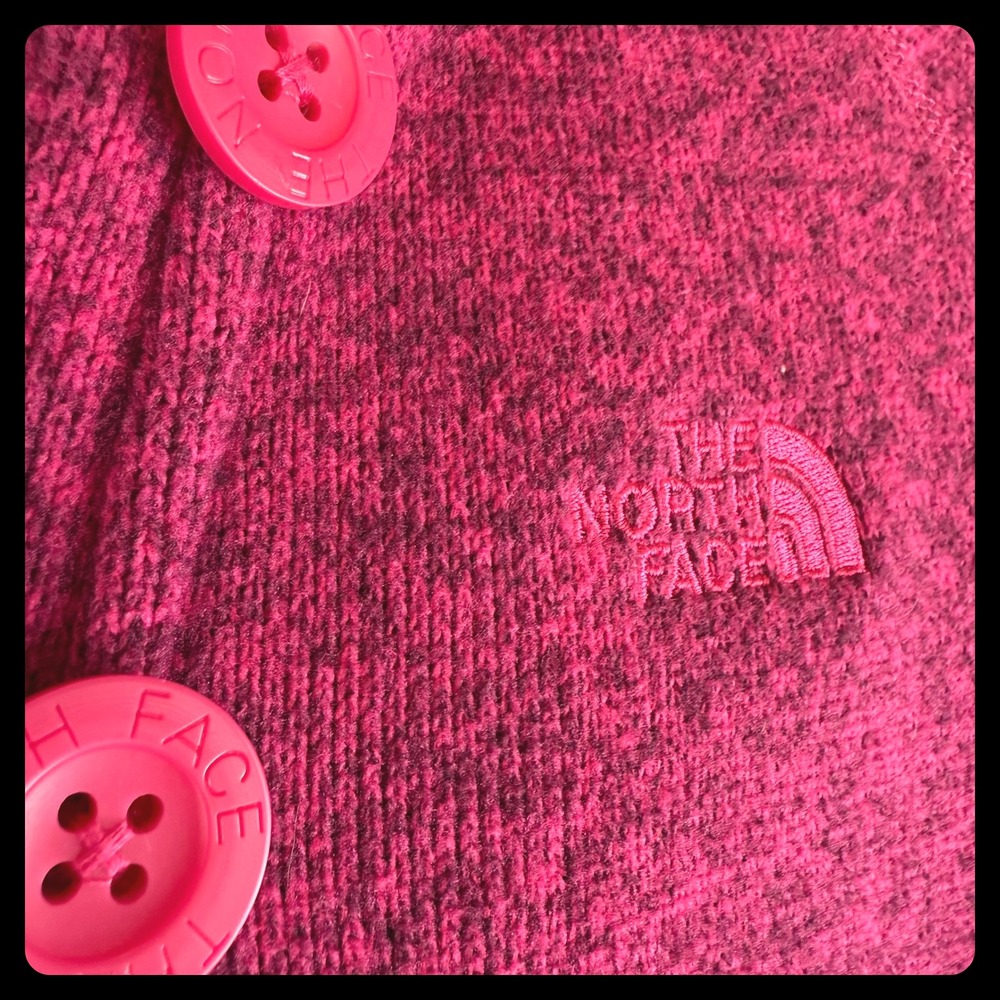 The North Face Fleece Pullover Hoodie‎ Button Neck Raspberry Pink Small